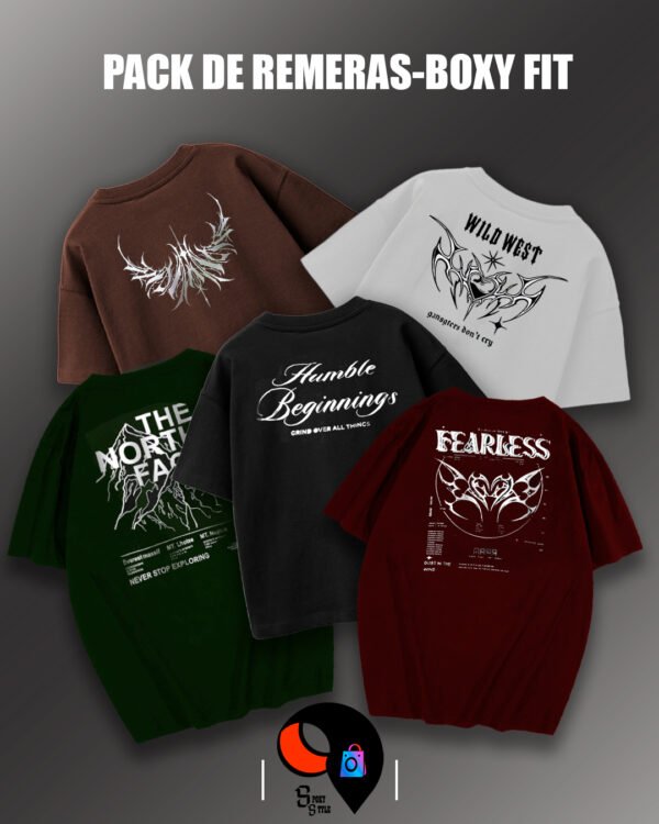 PACKS REMERAS- BOXY FIT 1 PACK DE REMERAS - BOXY FIT