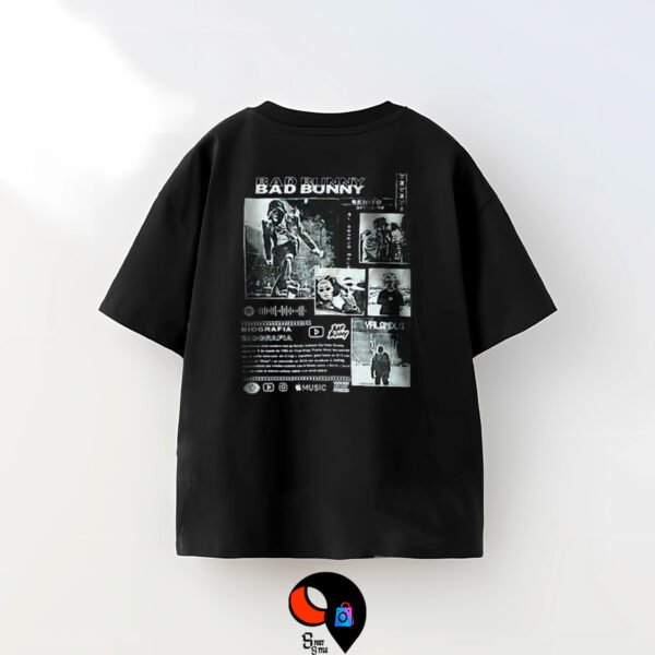 Remera negro 5 REMERON (BAD BUNNY)