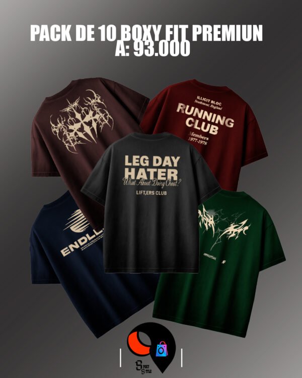 packde conjunto de BOXY FIT PREMIUN PACK DE 10 BOXY FIT PREMIUN