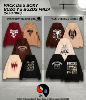 páck de 10 1 PACK SURTIDOS DE BOXY BUZO + BUZO FRIZA
