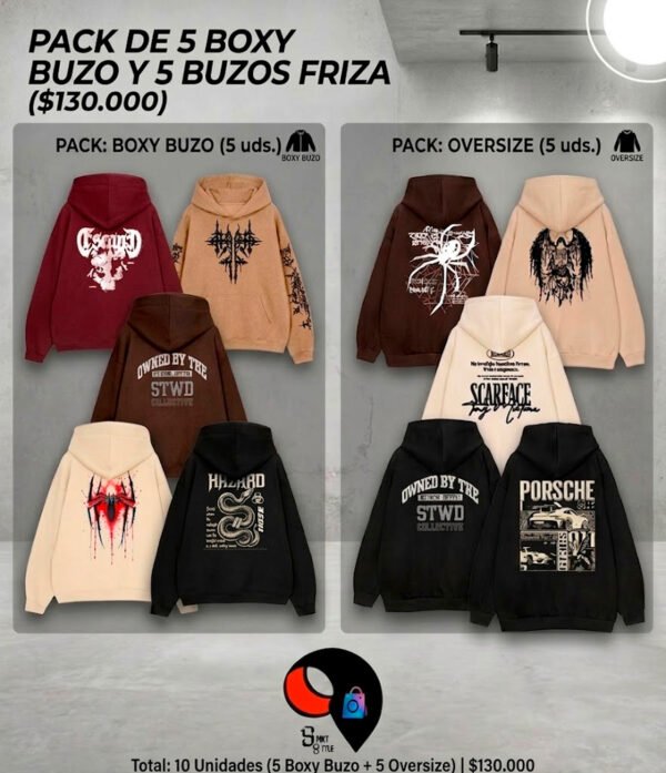 PACK SURTIDOS DE BOXY BUZO + BUZO FRIZA