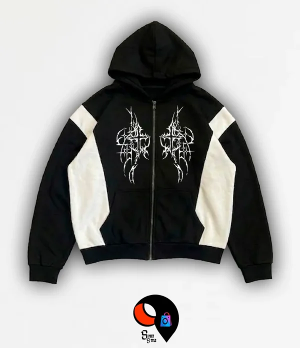 CAMPERA NEGRO 2 CAMPERA COMBINADA CRUZ